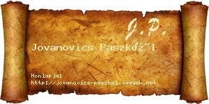 Jovanovics Paszkál névjegykártya