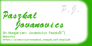 paszkal jovanovics business card